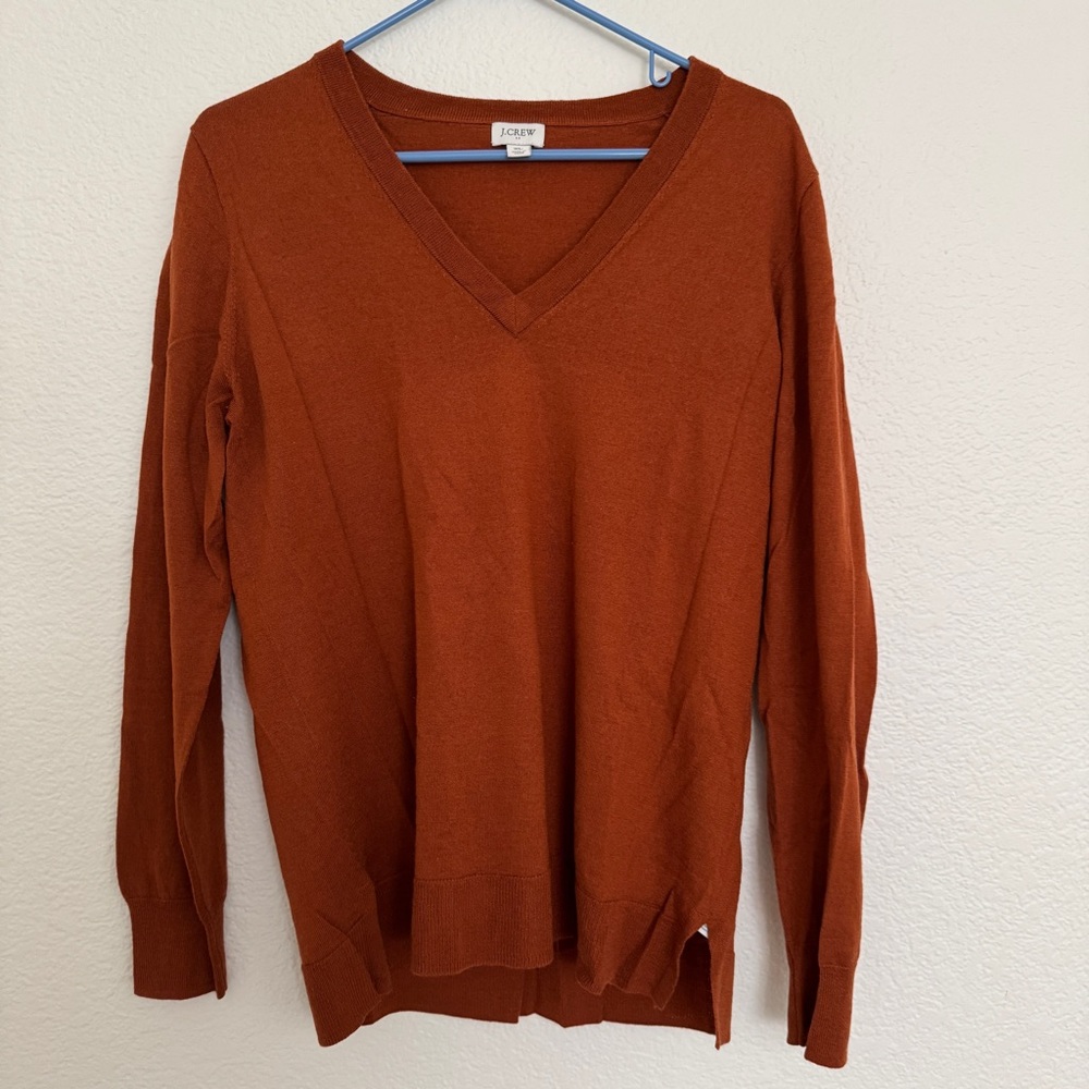 Terracotta J. Crew Merino Wool n-neck sweater